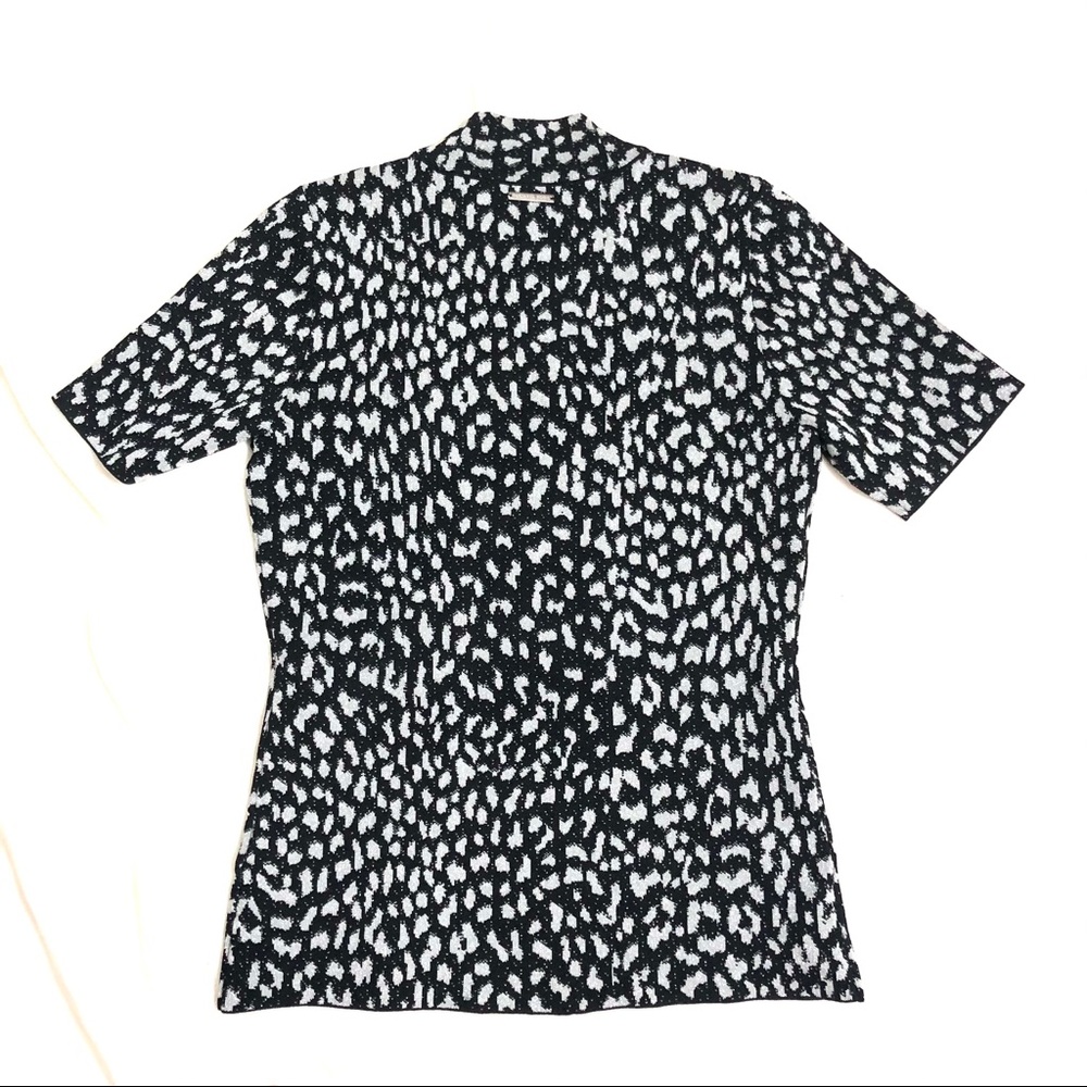 Authentic Michael Kors Black Print Top Blouse NEW - Picture 5 of 9